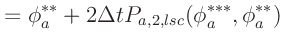 $\displaystyle = \phi_a^{**} + 2 \Delta t P_{a,2,lsc}(\phi_a^{***}, \phi_a^{**})$