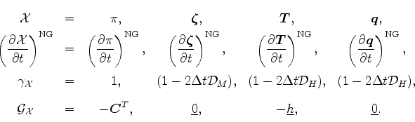 \begin{displaymath}\begin{array}{cccccc} \displaystyle {\cal X} & = & \displayst...
...tyle -\underline{h}, & \displaystyle \underline{0}. \end{array}\end{displaymath}