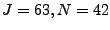 $ J=63, N=42$