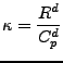 $\displaystyle \kappa = \frac{R^d}{C_p^d}$