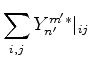 $ {\displaystyle \sum_{i,j} Y_{n'}^{m'*}\vert _{ij} }$